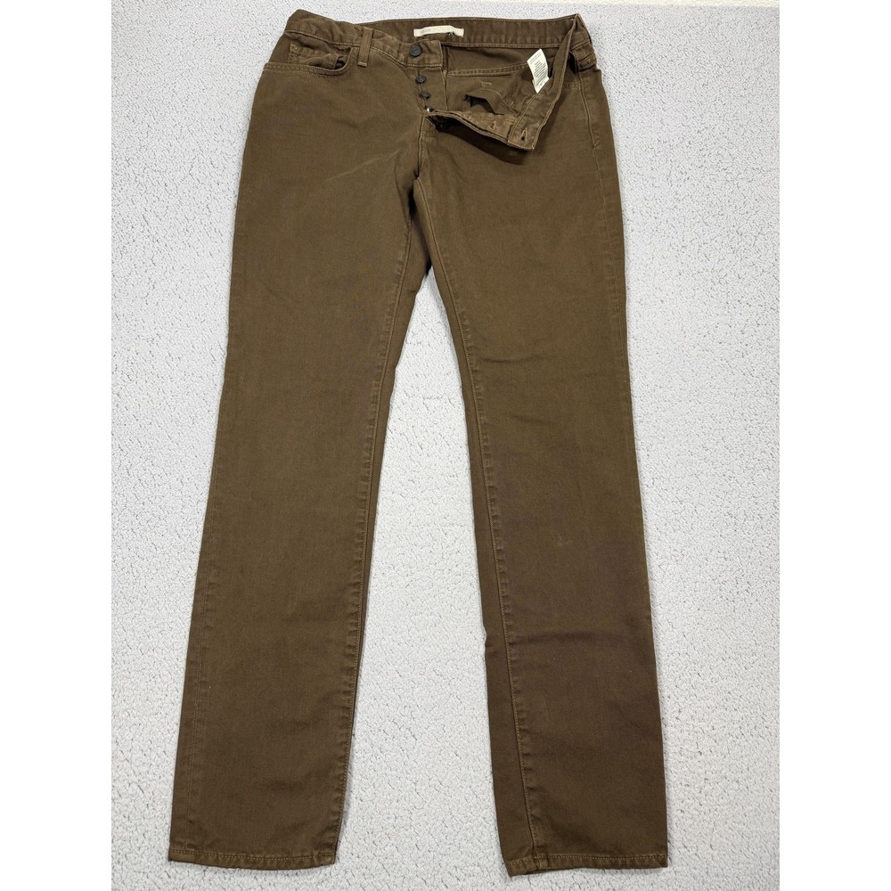 Vince‎ Jeans Mens 34x33 Brown Classic Slim Straight Leg Button Fly USA Denim